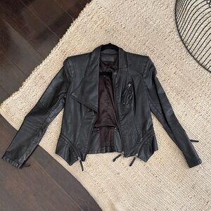 Blank NYC Black Faux Leather Asymmetrical Moto Jacket